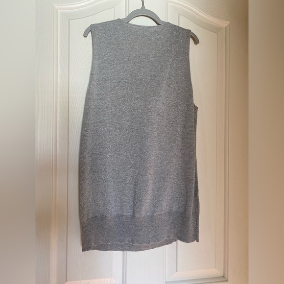 ANN TAYLOR Sleeveless Blouse Women's Draped cowl Neck, silver - Picture 2 of 11